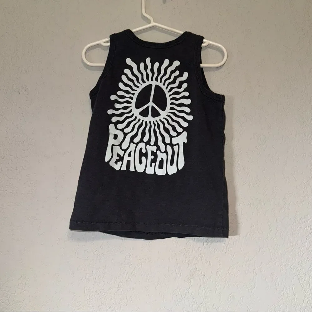 Kid's GAP Grey Peace Out Tank Top